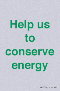 Help us to conserve energy 